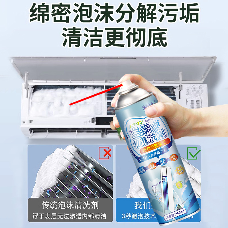 [补贴10%]洗空调清洗剂工具全套免拆洗泡沫挂内机清洁家用专用消毒神器高清大图