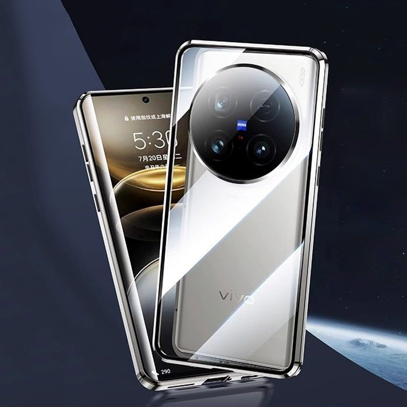 VIVOX100s全包防摔壳金属手机壳双面保护套X100spro外壳磁吸玻璃x100sUltra防摔保护套