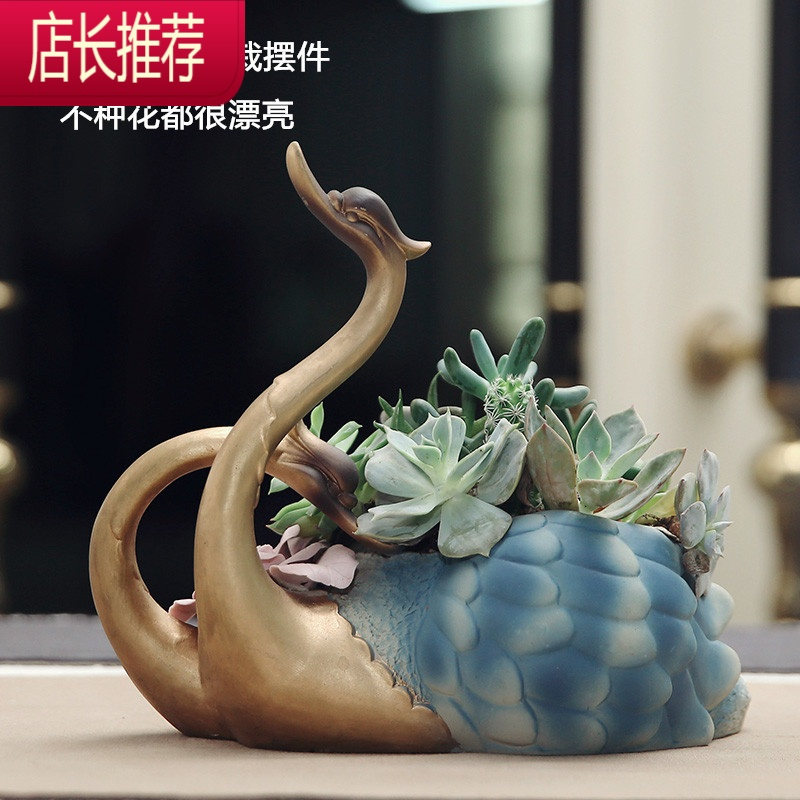 多肉花盆创意个性室内欧式桌面绿萝简约客厅大号陶瓷花盆JING PING花盆容器
