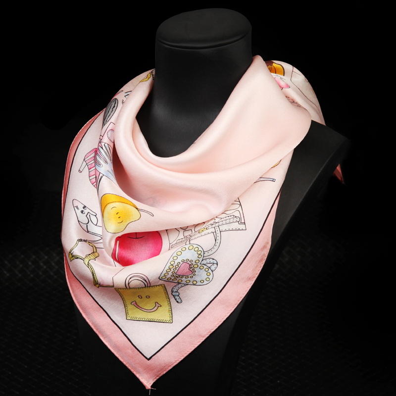 上海故事复古真丝小方巾春秋韩国女杭州丝绸围巾桑蚕丝空姐小领巾主要