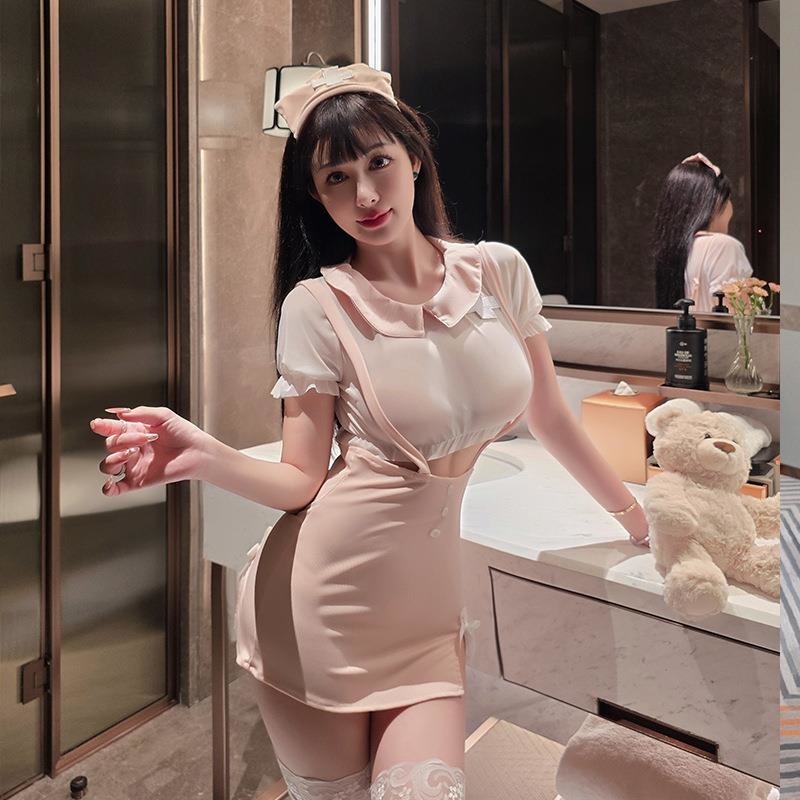 长夜漫漫情趣内衣性感护士服甜美套装镂空激情免脱制服诱惑女1606IBiShDpx高清大图