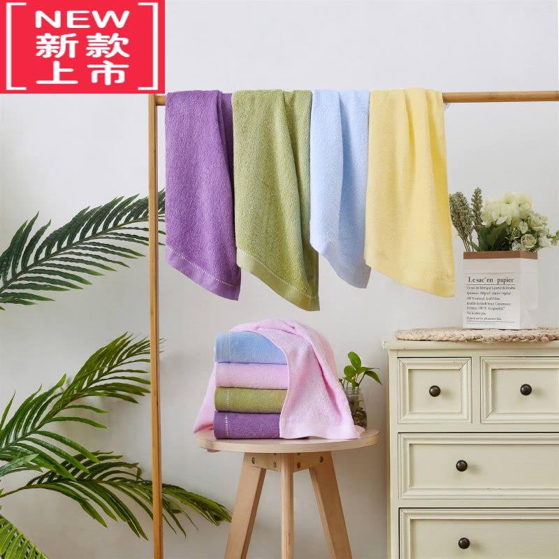 可莉允10条中国结竹纤维毛巾比柔软吸水成人洗脸家用厂家大毛巾批发图片