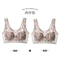 大码蕾丝妈妈文胸无钢圈聚拢防下垂内衣女美背心式薄款文胸罩 3L/2XL码【125-145斤】 2件颜色自选备注