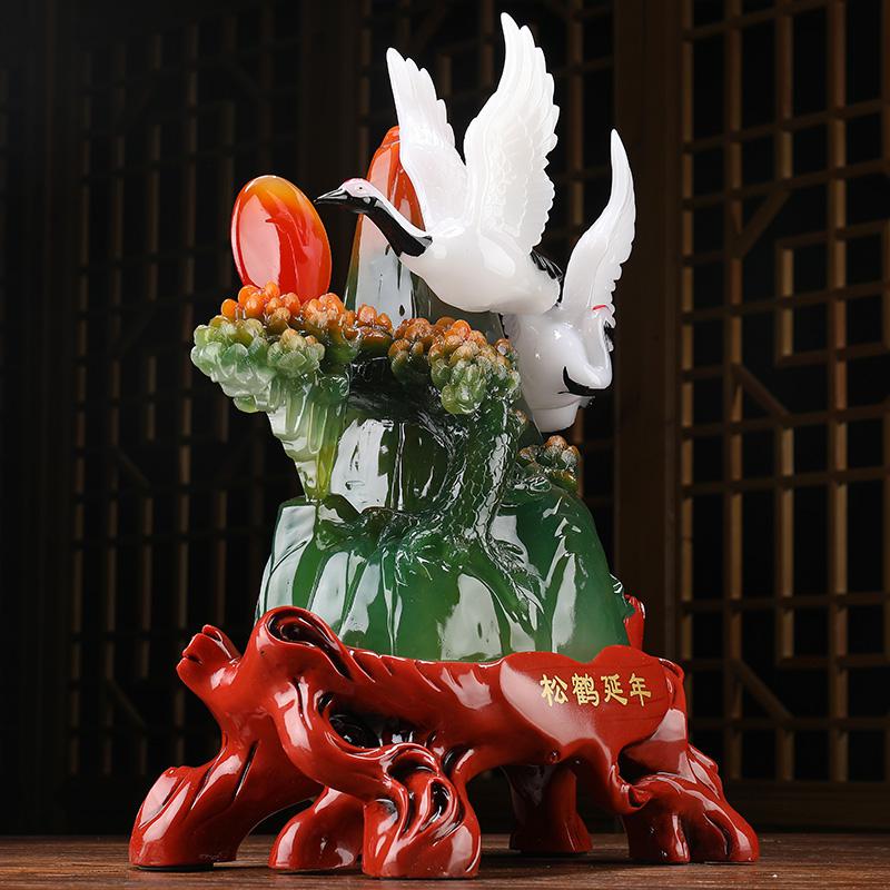 美帮汇松鹤延年摆件老年人生日祝寿爷爷奶奶66大寿80岁贺寿退休礼品高清大图