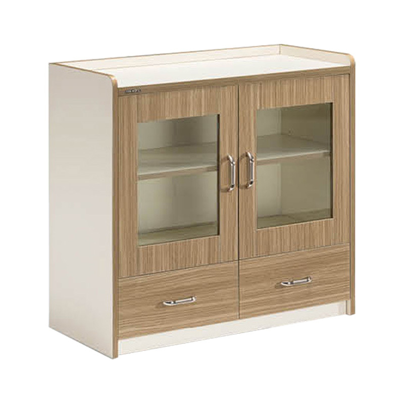 西泰xt287板式储物柜两门茶水柜矮柜柚木色