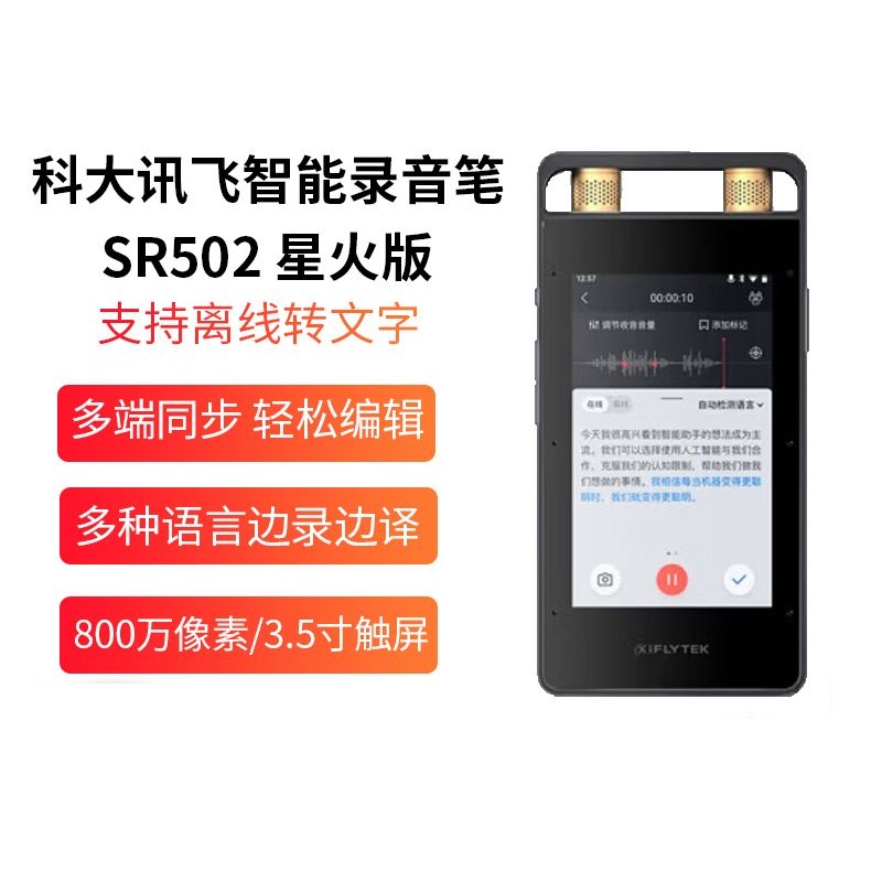 科大讯飞/iFLYTEK 智能录音笔 SR502 星火版 32G 会议纪要 转文字 一台