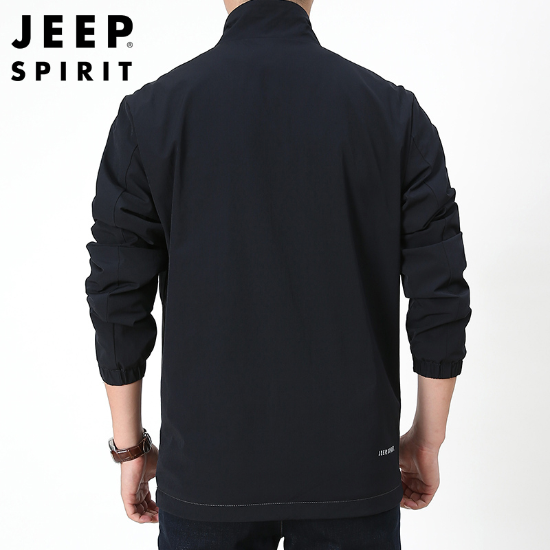 JEEP SPIRIT吉普春秋男士夹克轻质工装户外潮款立领外套青年简约防风休闲上衣