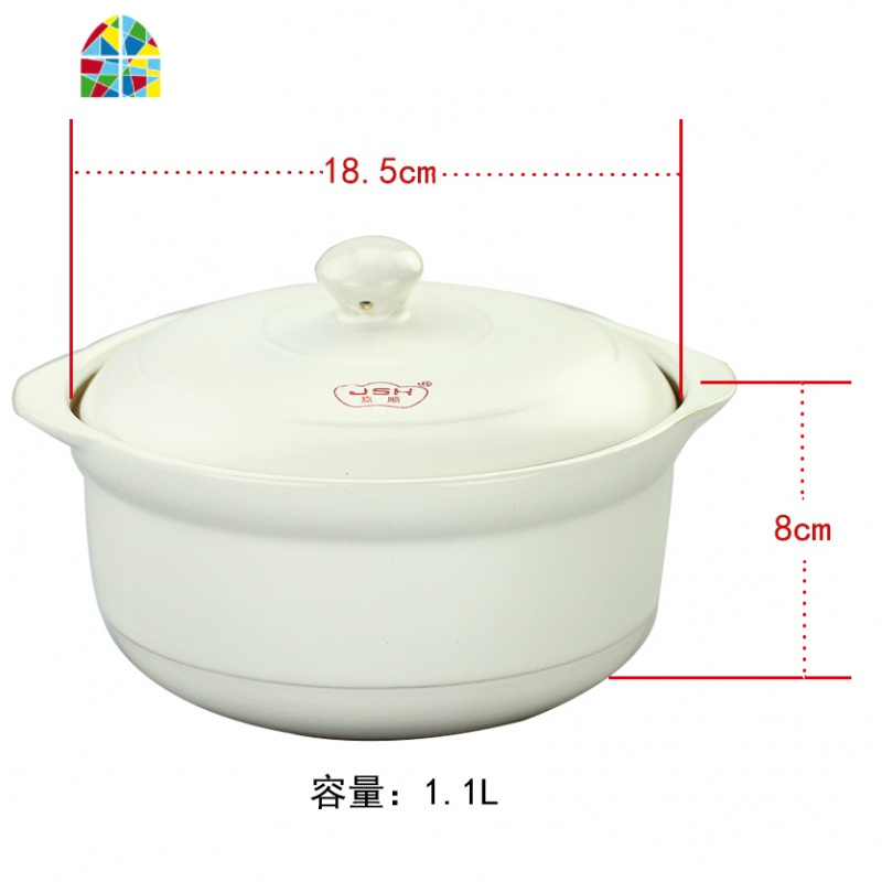瓷煲可高温炖锅砂锅煲汤煲锅大小号瓷煲陶瓷煲破损包赔 FENGHOU 1.1L白棕釉