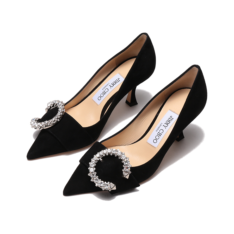 周仰杰jimmychoo女士绒面革尖头高跟鞋皮鞋melva70ucb231