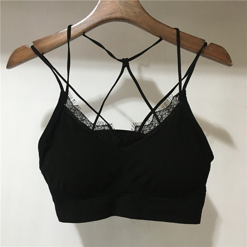美背文胸带胸垫带抹胸背心裹胸学生内衣女运动无钢圈修身白色均码