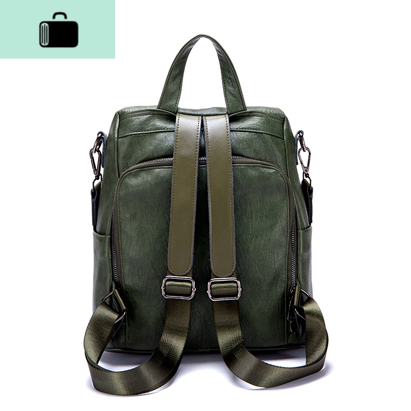 皮双肩包女2020新款潮时尚百搭简约大容量牛皮女士旅行防盗背包NEW LAKE高清大图