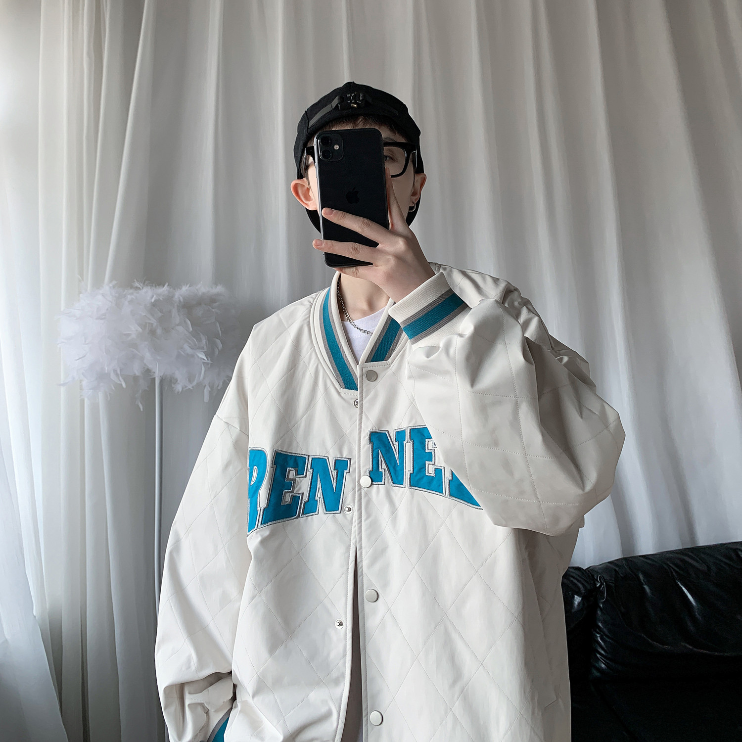 SUNTEK夹克男春季韩版潮流帅气棒球服外套港风潮牌宽松休闲网红运动上衣夹克高清大图