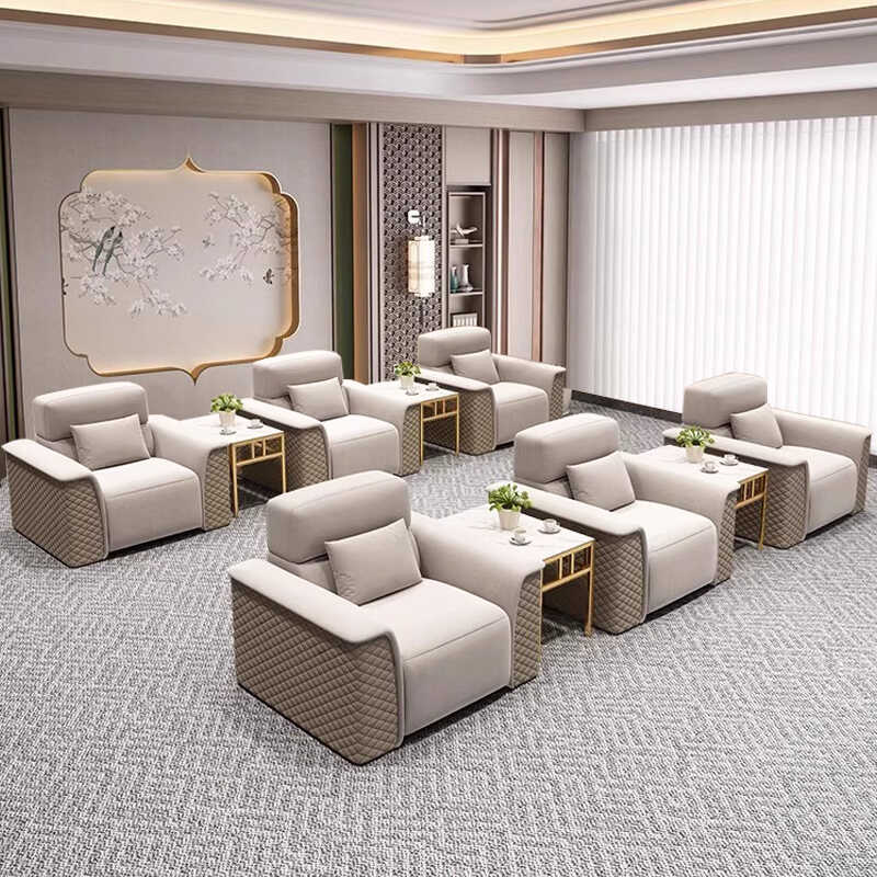 质凡办公室沙发会客轻奢简约贵宾接待商务洽谈沙发高清大图