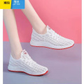 聚范夏季新款女网鞋镂空透气凉鞋老北京布鞋开车跑步休闲软底防滑单休 白色 40