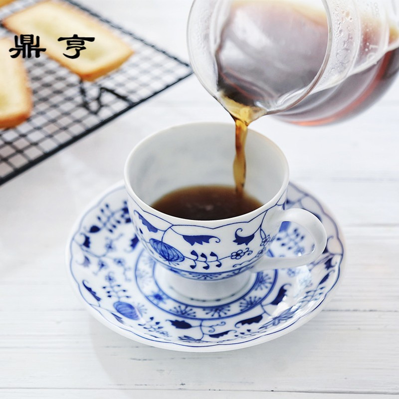鼎亨瑾然友叙 限量日本制釉下彩淡雅茶杯 优质陶瓷咖啡杯碟 经典