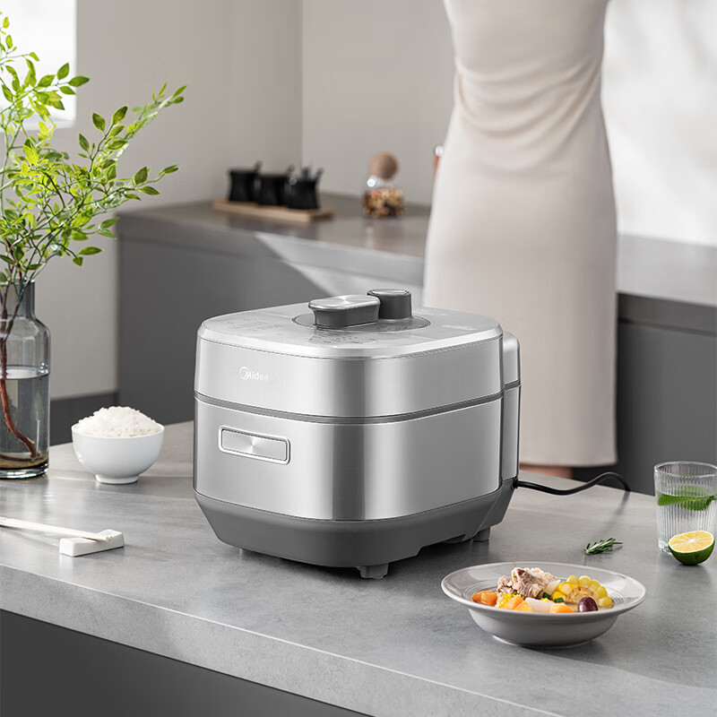 美的(Midea)电压力锅2200W-IH大火立体加热 超速嫩香6分钟一道菜 双钢内胆高压锅MY-S5177K高清大图