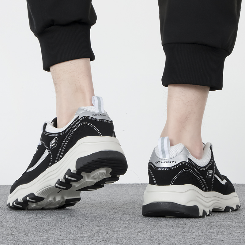 Skechers斯凯奇男鞋新款运动透气休闲鞋厚底老爹鞋8790092-BKW ZP