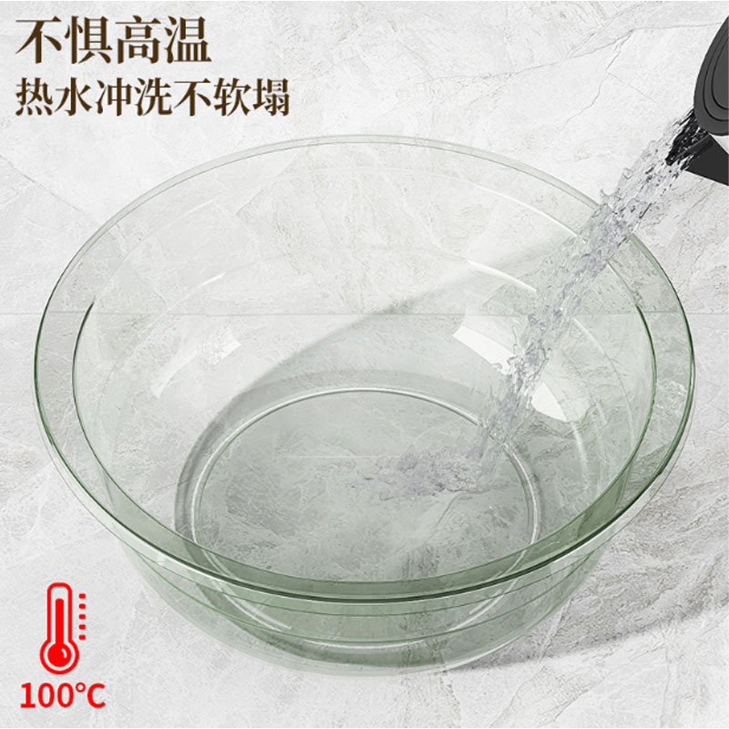 嘉创优品 透明脸盆加厚塑料洗脸盆 小号+中号+大号+特大号 四个装 混色高清大图