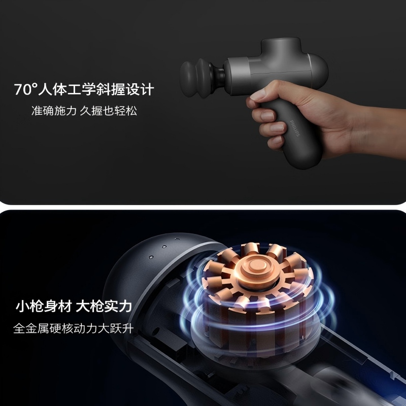 飞利浦便携运动筋膜枪PPM3107G高清大图