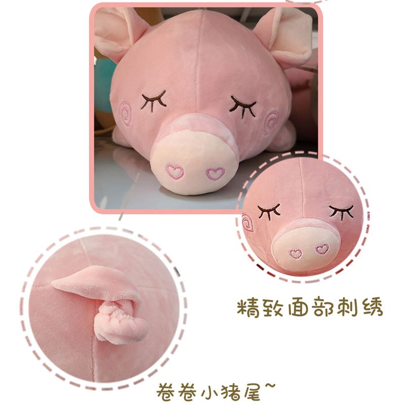 波巧毛绒可爱抱枕羽绒趴趴猪抱枕60cm/80cm