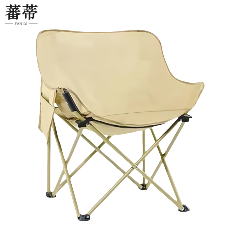 蕃蒂户外折叠椅卡其色把高清大图