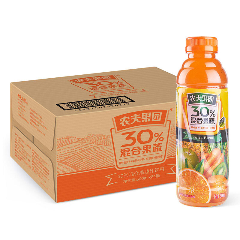 农夫果园30%混合果汁橙苹樱味450ml