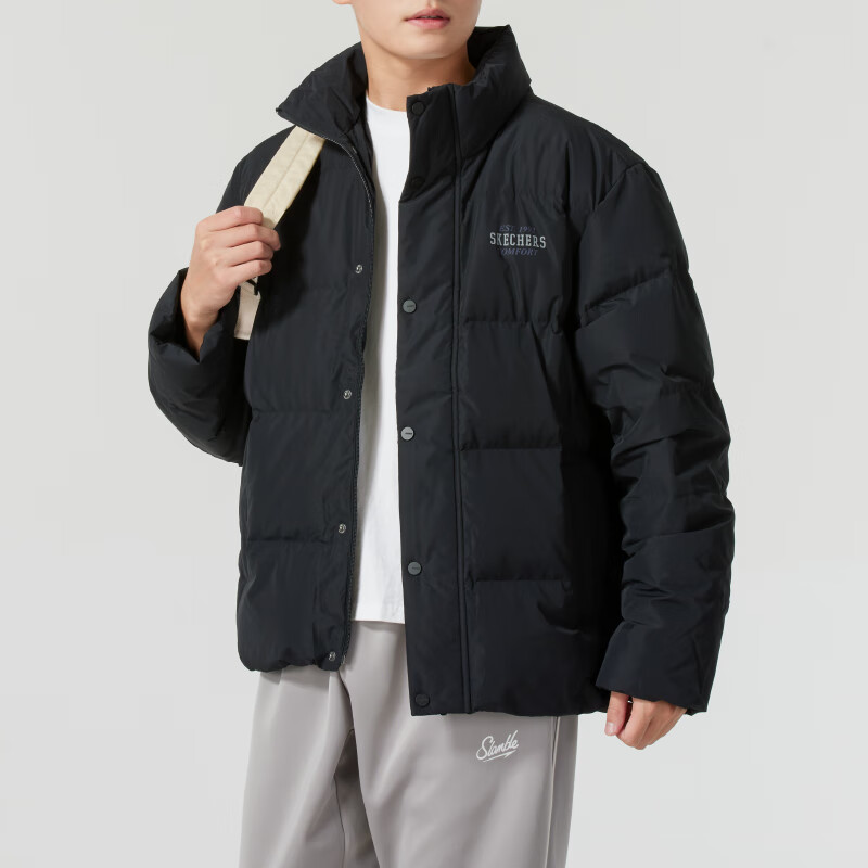 斯凯奇(SKECHERS)男装女装新款运动服户外防风保暖御寒外套休闲时尚羽绒服 L324U105-0018 ZP高清大图