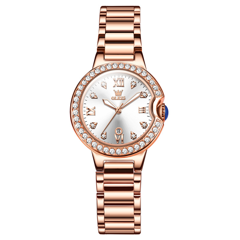 明星代言瑞士欧利时(olevs)手表女士石英表镶钻抖音ins风小众新款手表