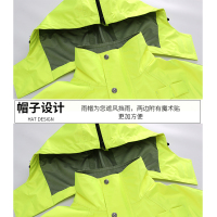 户外荧光黄雨衣套装男女执勤安全反光警示分体雨裤新式安全警示服