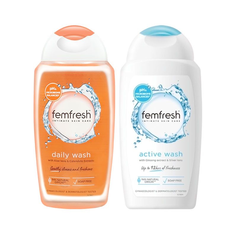 保税发 英国芳芯(femfresh)女性私处洗液250ml/瓶装 百合香型女性私处护理液 外用清洁温和无皂基