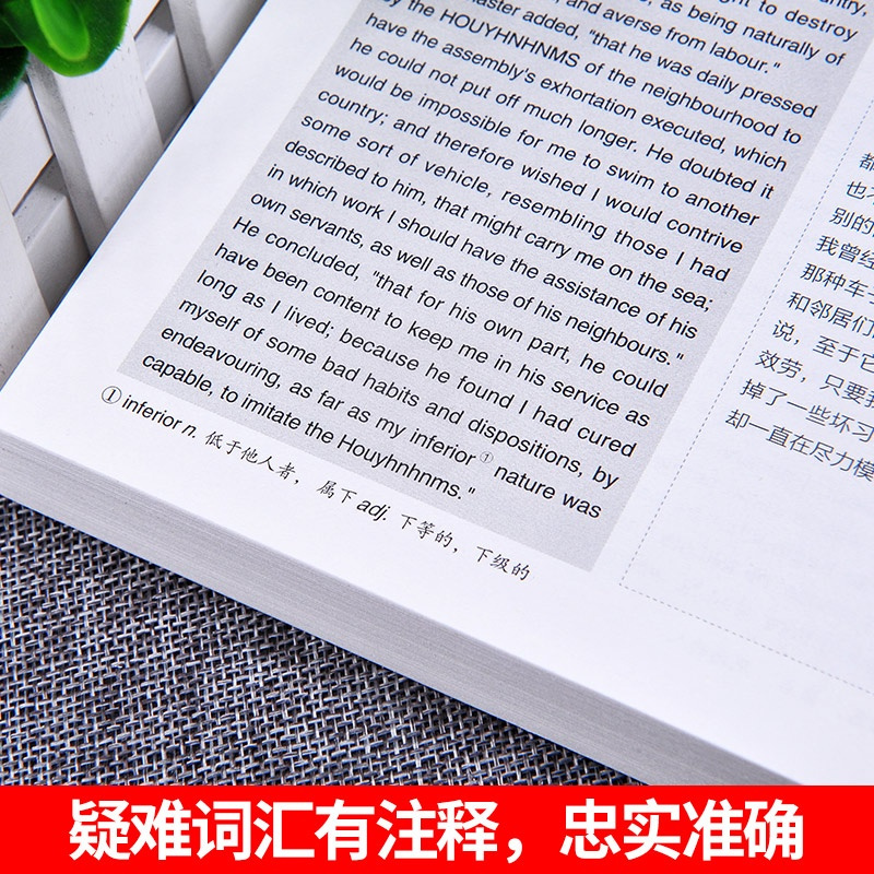 正版 英语大书虫格列佛游记 英文版原版 英汉对照中文版+英文版中英英汉对照名著 双语读物 初中生书籍小学生中英对照四年级