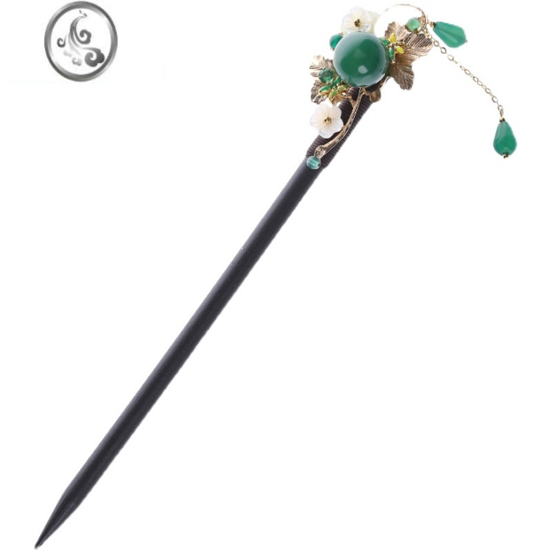 jimi原创设计玛瑙古风发簪简约现代搭配汉服步摇盘发高级感女