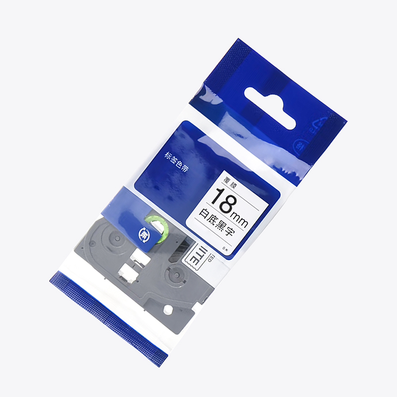 鸿灵睿芯 RX-HLSD06 18mm*8m 通用型 标签打印机色带 (计价单位:支)白底黑字高清大图