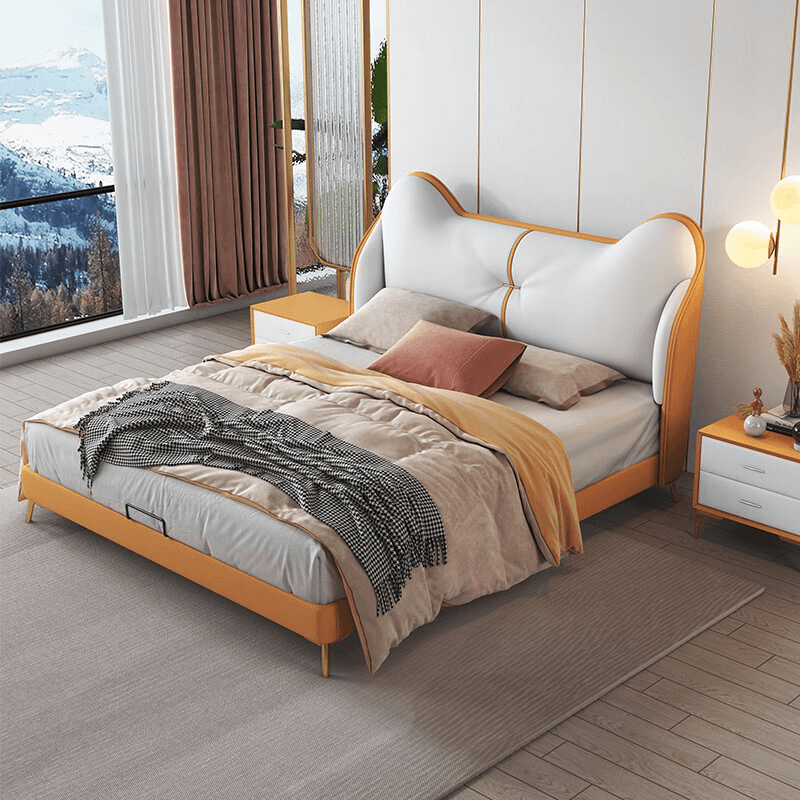 阿狸床小孩软包男孩女孩床粉色轻奢奶油风儿童房公主床高清大图