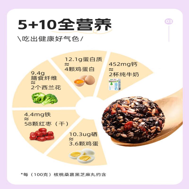 劲家庄DGI核桃桑椹黑芝麻丸425克/袋高清大图