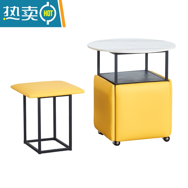 敬平可收纳多功能网红魔方凳子茶几组合五合一家用边几角几矮凳可叠放收纳凳高清大图