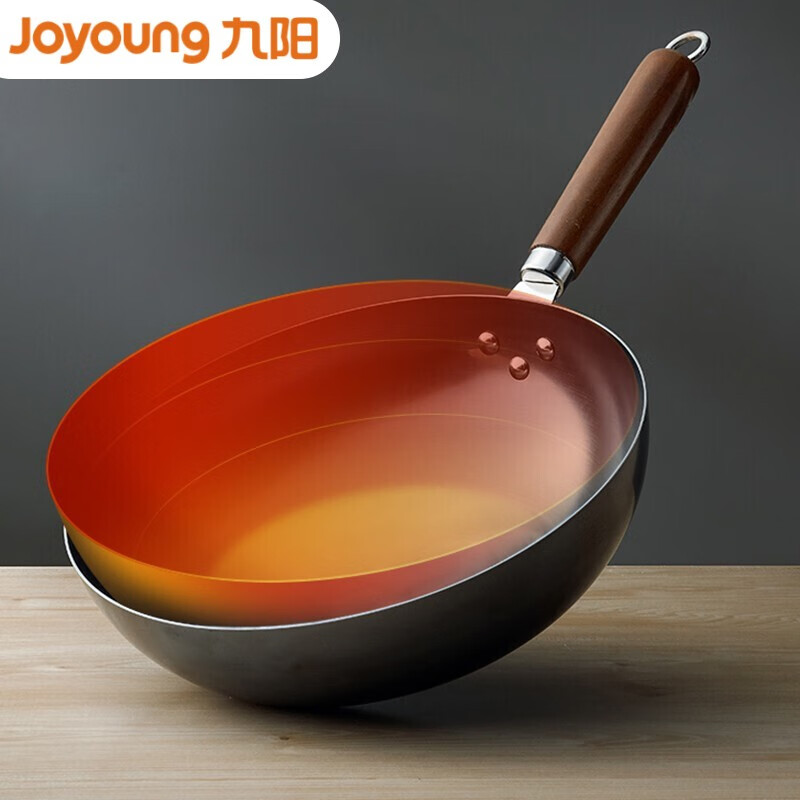 九阳(Joyoung)家用无涂层不锈炒锅CF32-C390(TW)-B高清大图