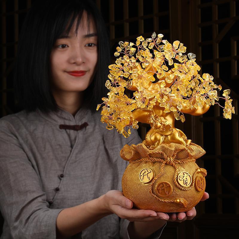美帮汇水晶树摆件发财摇钱树家居客厅酒柜装饰品房间布置摆设高清大图