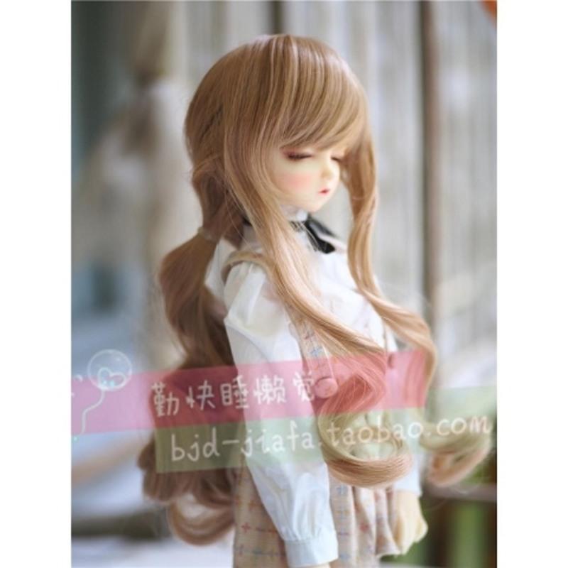 BJDSDAE blythe 娃娃假发娃发 双马尾亚麻卷发1/4分 1/3修脸假发 亚麻金色 4分(1/4)(只有假发一