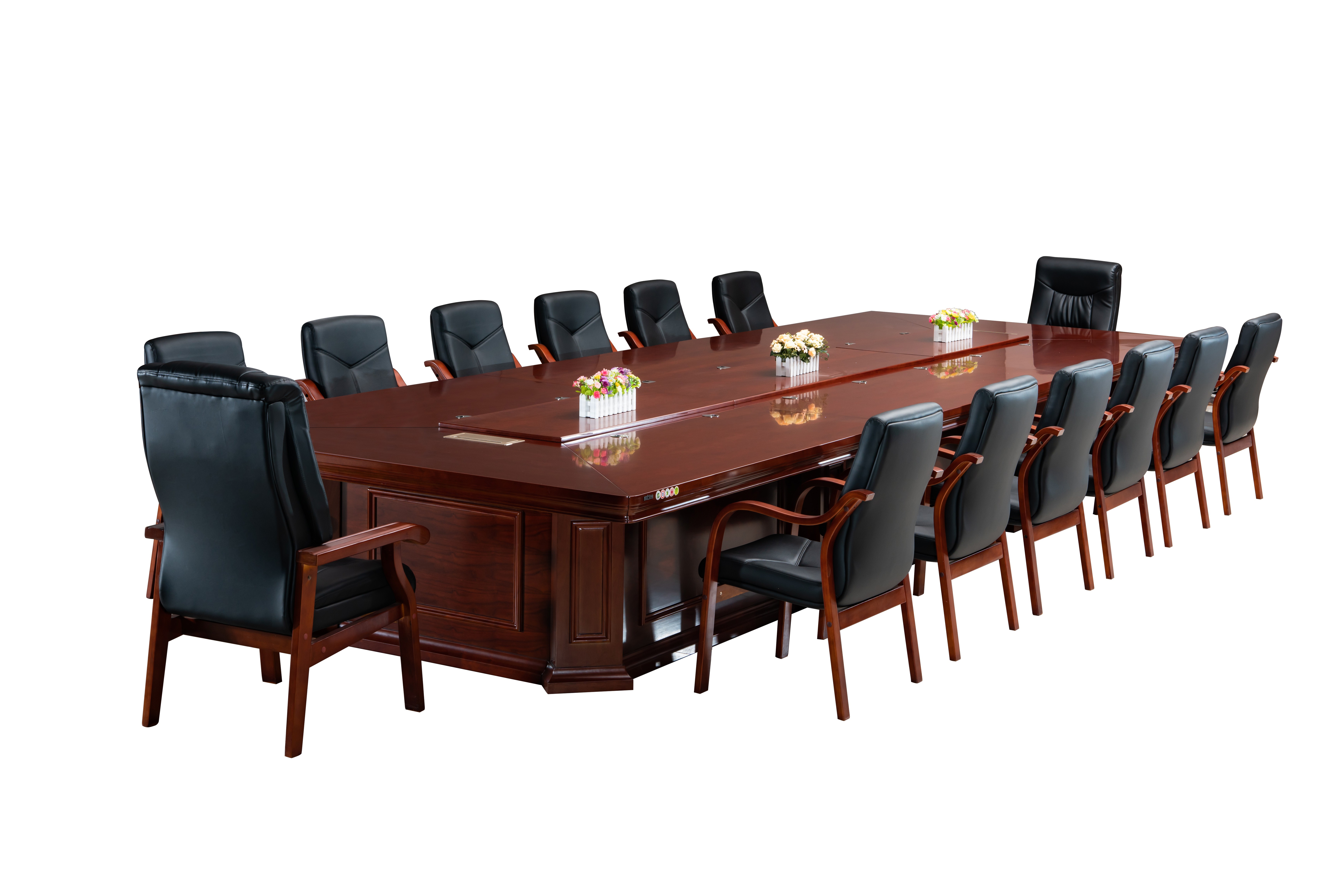 广圣办公家具 大型会议桌油漆贴木皮实木会议桌长方形办公室桌可定制