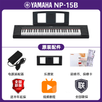 YAMAHA雅马哈电子琴NP-15/35 专业61键/76键力度键盘家用初学儿童教学琴+全套配件 NP-15B黑色+官方标配