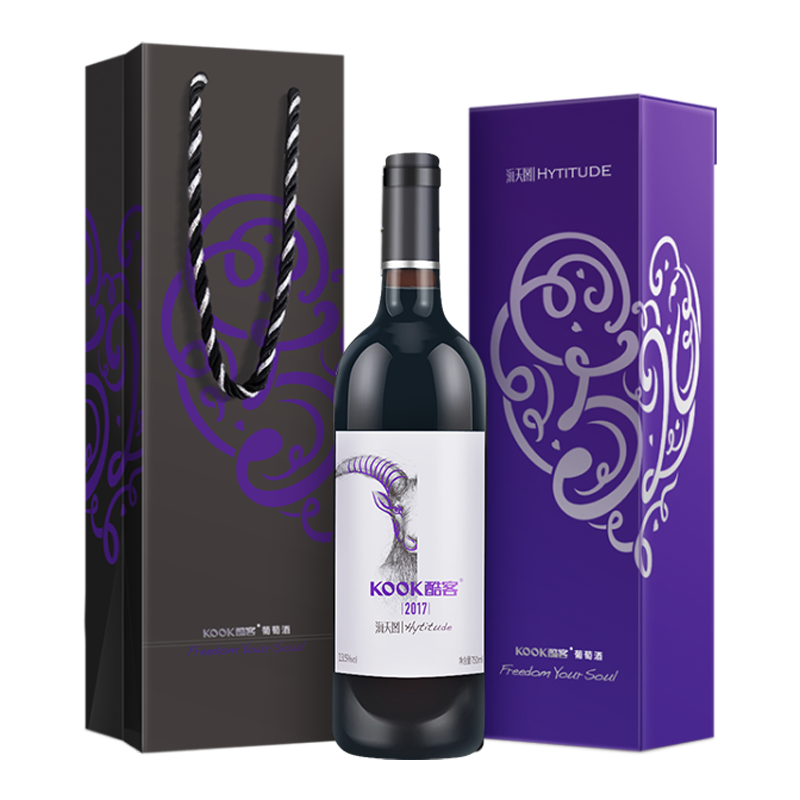 [任贤齐推荐]酷客KOOK 海天图Hytitude干红葡萄酒定制款13.5度750mL单支礼盒装