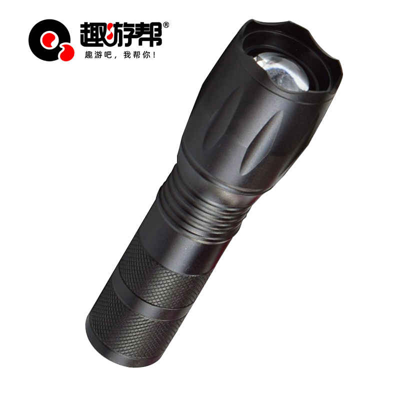 趣游帮 铝合金战术干电池手电筒(Y35) 黑色(单位:支)高清大图