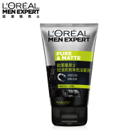 欧莱雅(LOREAL)男士控油炭爽净亮洁面膏100ml 深层清洁 各种肤质 洗面奶 L'OREAL