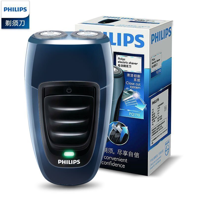 飞利浦(PHILIPS) 电动剃须刀 无线集成充电男士刮胡刀 双刀头 充电式PQ190/16