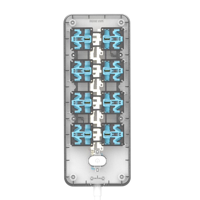 齐心 PCP-WZ8105 延长线插座 8位40孔 总控全长10.0米 白
