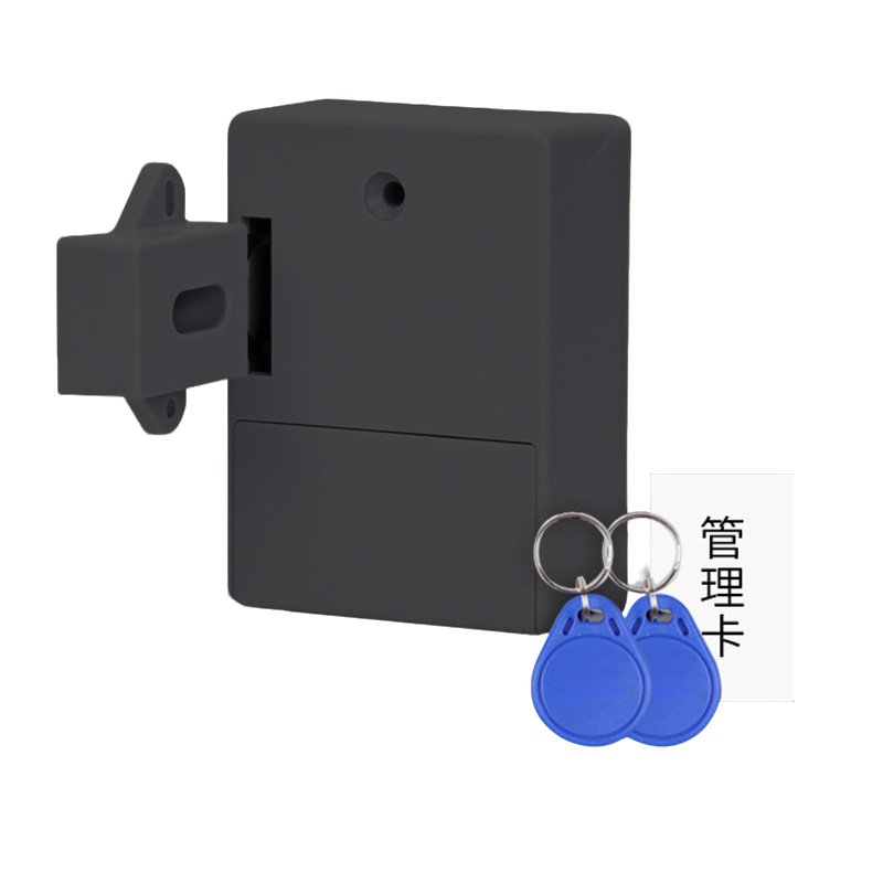 围达 免开孔柜门锁 黑色64*86mm 个高清大图