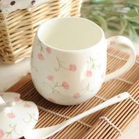 杯子陶瓷杯女马克杯带盖勺简约家用喝水杯可爱儿童咖啡杯通用咖啡具杯子