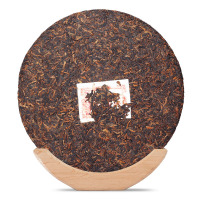云南普洱茶熟茶 普洱茶 金芽大树熟饼七子饼茶送礼普洱茶叶 单饼357克