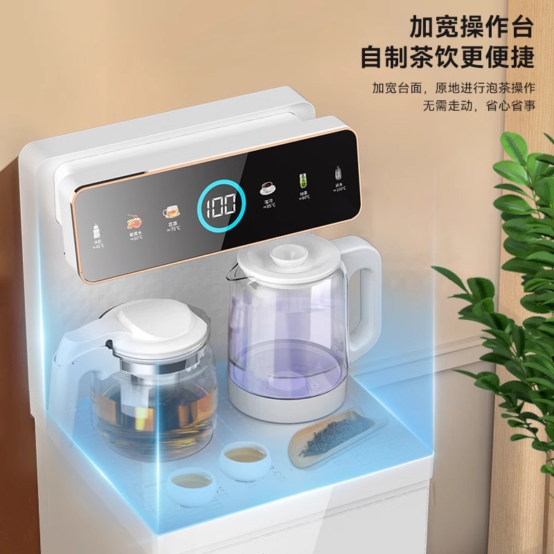 奥克斯智能语音茶吧机家用冷热全自动下置水桶2024新上款白色立式饮水机 冰温热款高清大图